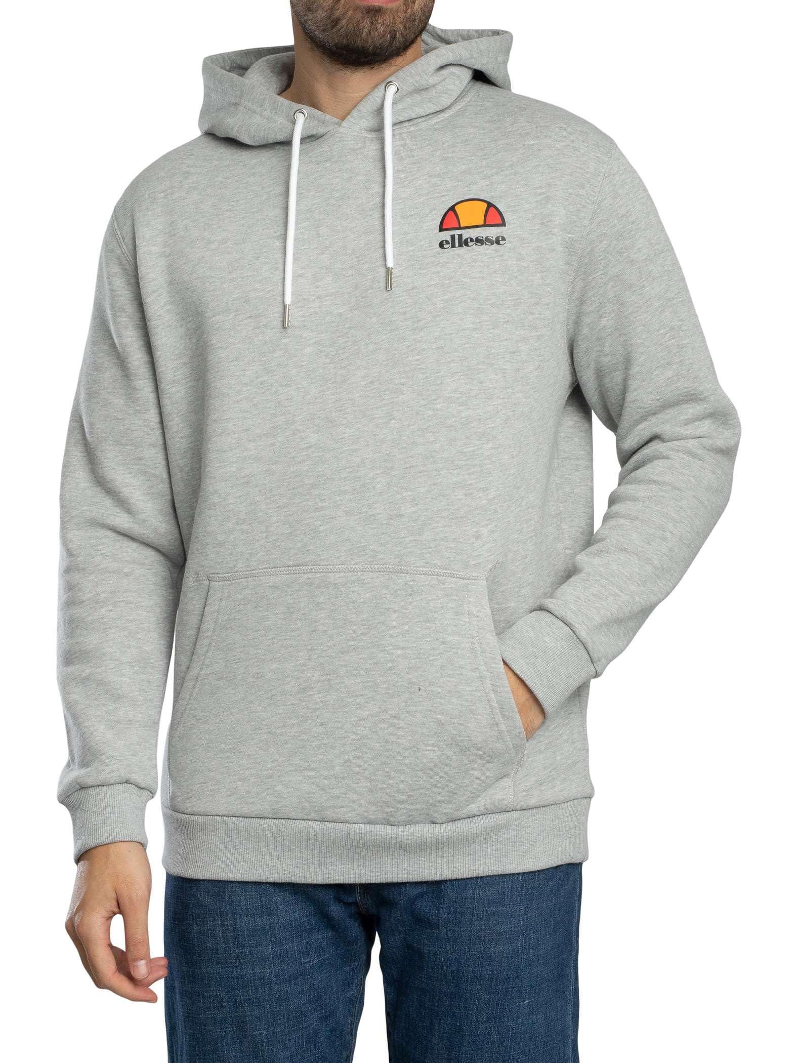 Ellesse Men's Light Grey Logo Pullover Hoodie