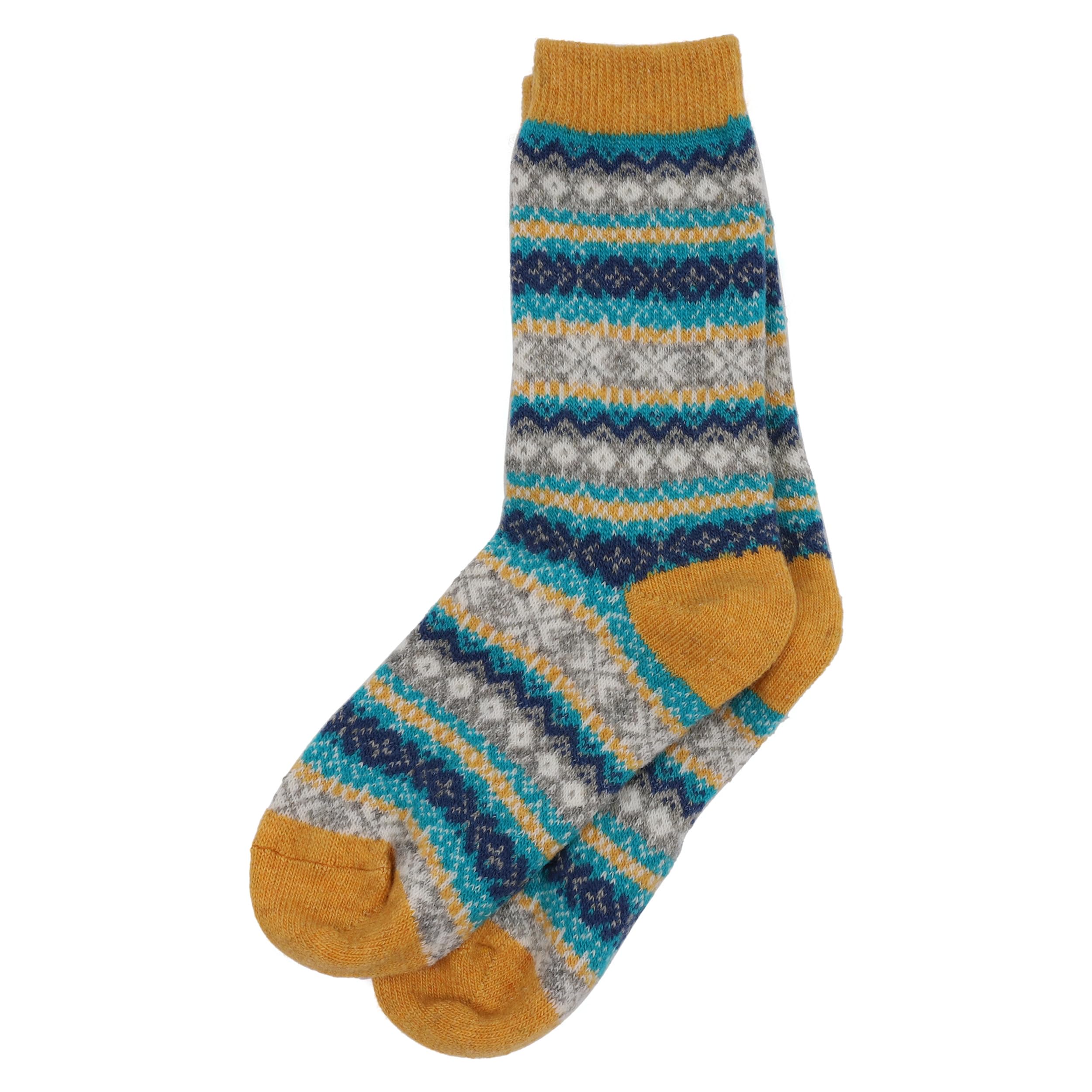 Icewear Unisex Yellow Skrúður Wool Blend Nordic Socks (, 43-46)