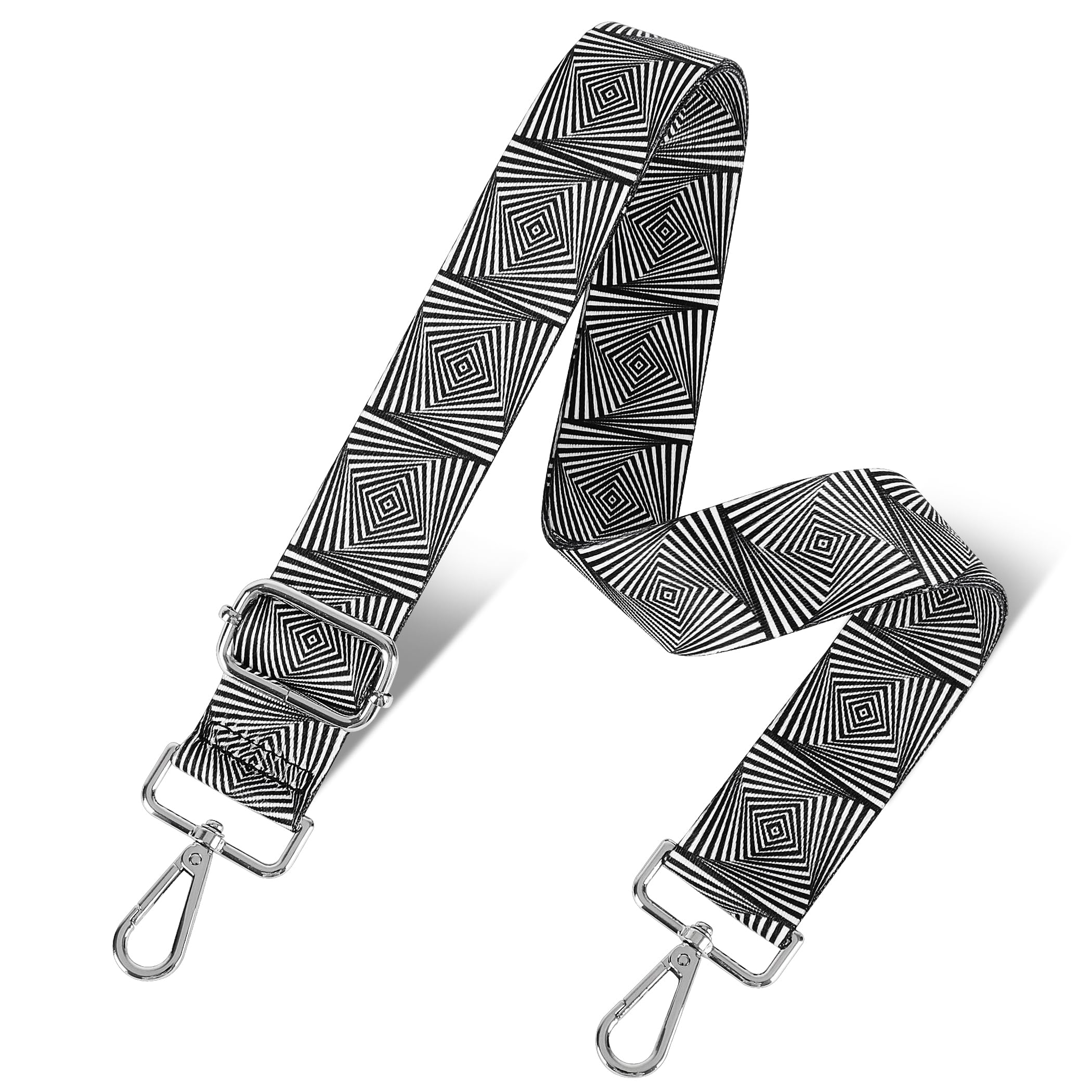 chushui Purse Strap Replacement Crossbody Wide Adjustable, Dark Aesthetic Gothic Snake Print Purse Strap with Gunmetal Silver Hardware 29-51 Inches for Totes Handbags