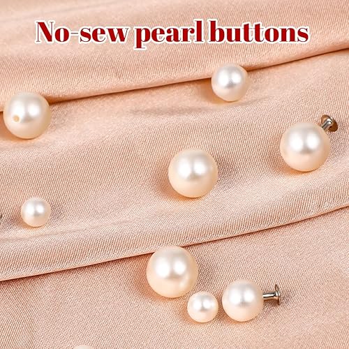 Miniatura 8 de COHEALI Remaches de perlas de imitación para bricolaje, bolsas de ropa, zapatos, decoración de velo de novia, 150 remaches de 0.39 pulgadas para