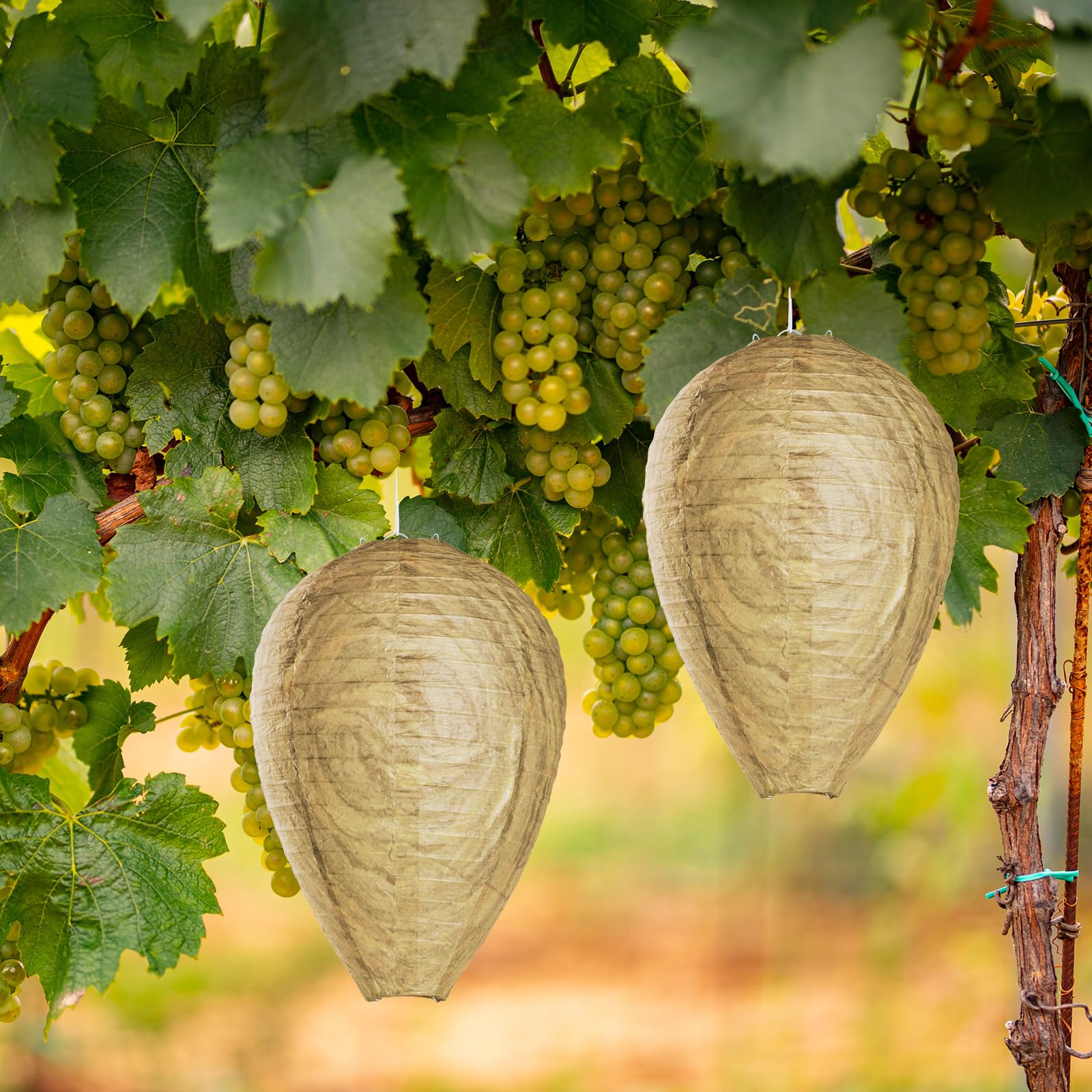 GeeRic 4 Piezas Nidos de Avispas,Colgar Nido de Avispas Falsas Nido de Avispas de Papel para Hogares y Jardines al Aire Libre