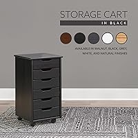 Vista 7 de Corinne - Carrito de almacenamiento con ruedas de seis cajones, color negro Linon