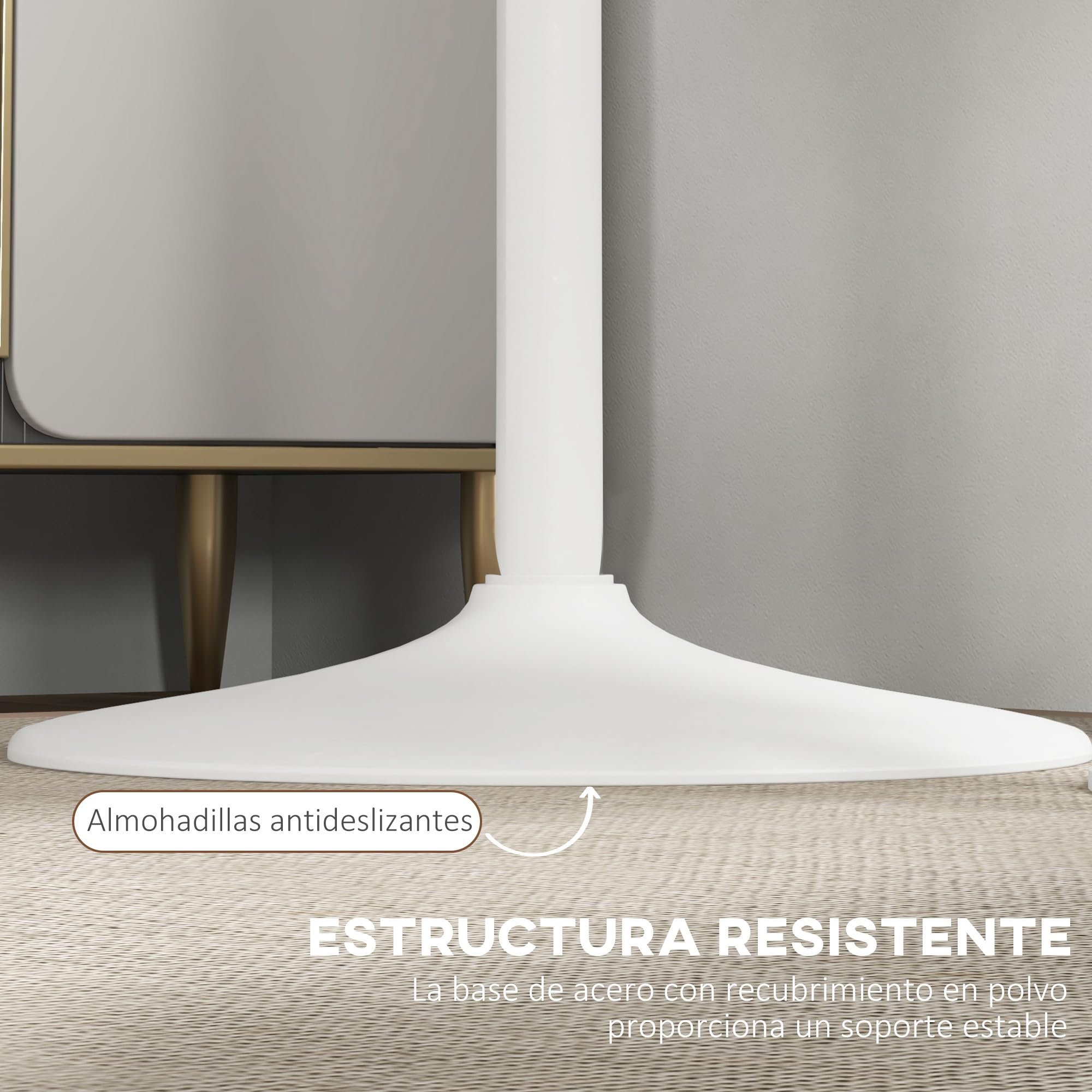 HOMCOM Mesa de Bar Redonda, Mesa de Comedor, Ø60x102 cm, con Encimera Laminada y Marco de Acero, para 2 Personas, Moderna, para Casa, Cocina, Blanco