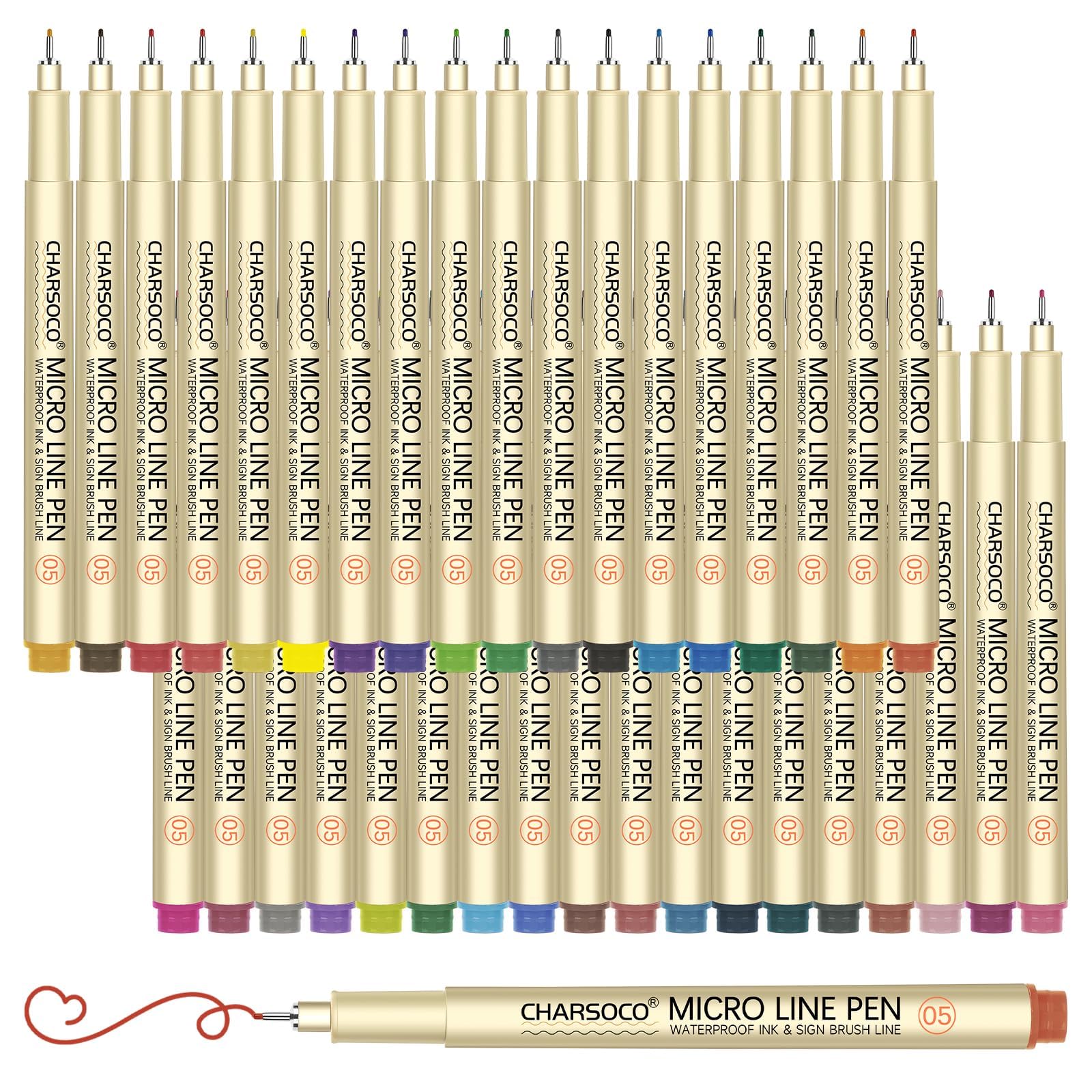 01 Micro Pen, Fine Point Pen with 36 Colors, Waterproof Archival Ink, 0.25mm Fineliner Ink Pens for Artist Illustration, Sketching, Anime, Manga
