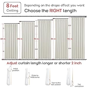 Boho Taupe Blackout Curtains for Bedroom 2 Panels Set,Pinch Pleated Linen Black Out Window Curtains 63 Inches Long