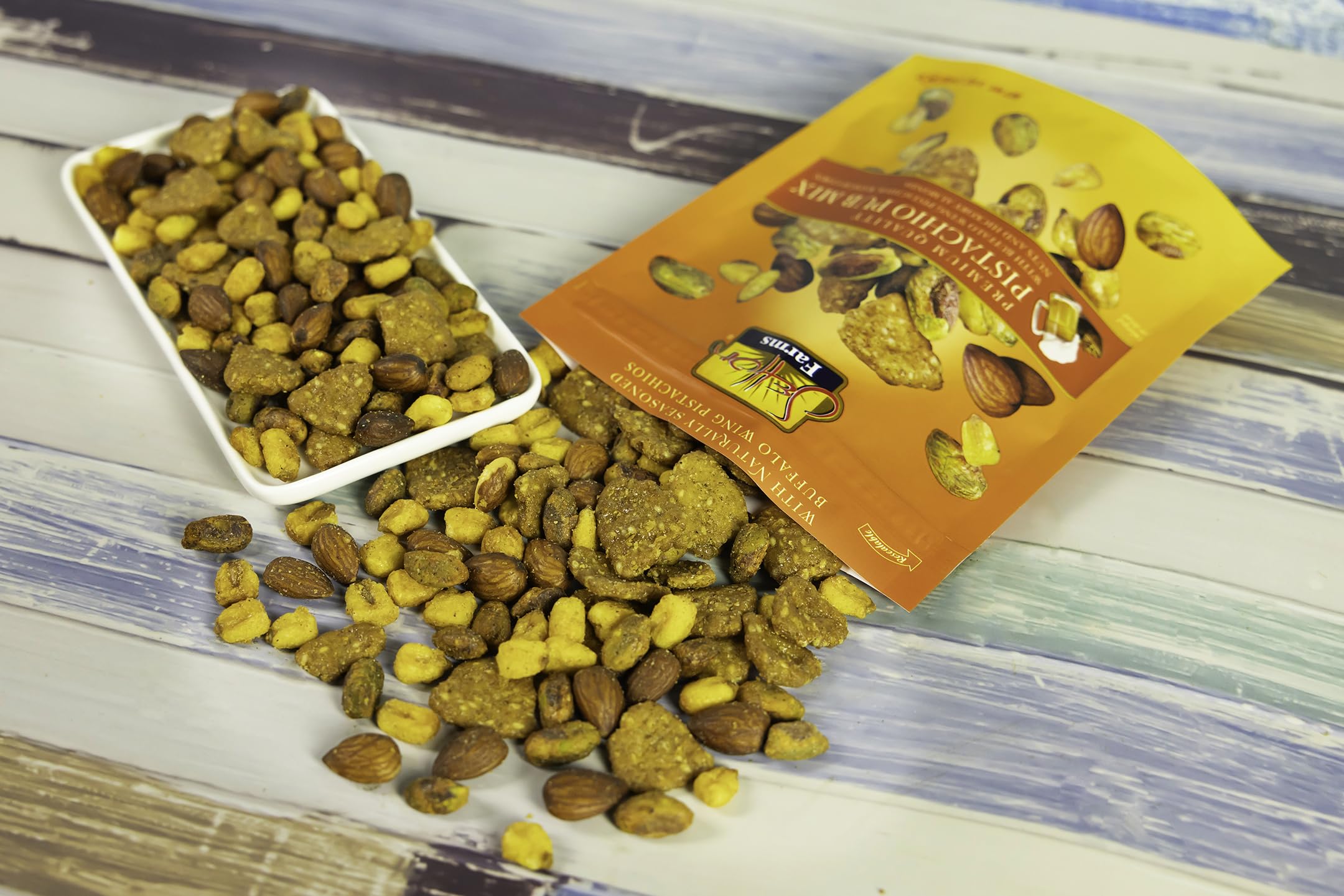 Setton Farms Pistachio Pub Mix Sac de 140 g avec pistaches Buffalo Wing Pistaches, noix de maïs ranch, chips de sésame rôties au miel et amandes au caryer