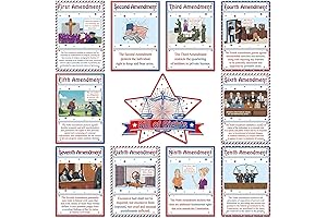 11pcs US Constitution Amendments Bulletin Board Set - American Bill of Rights...