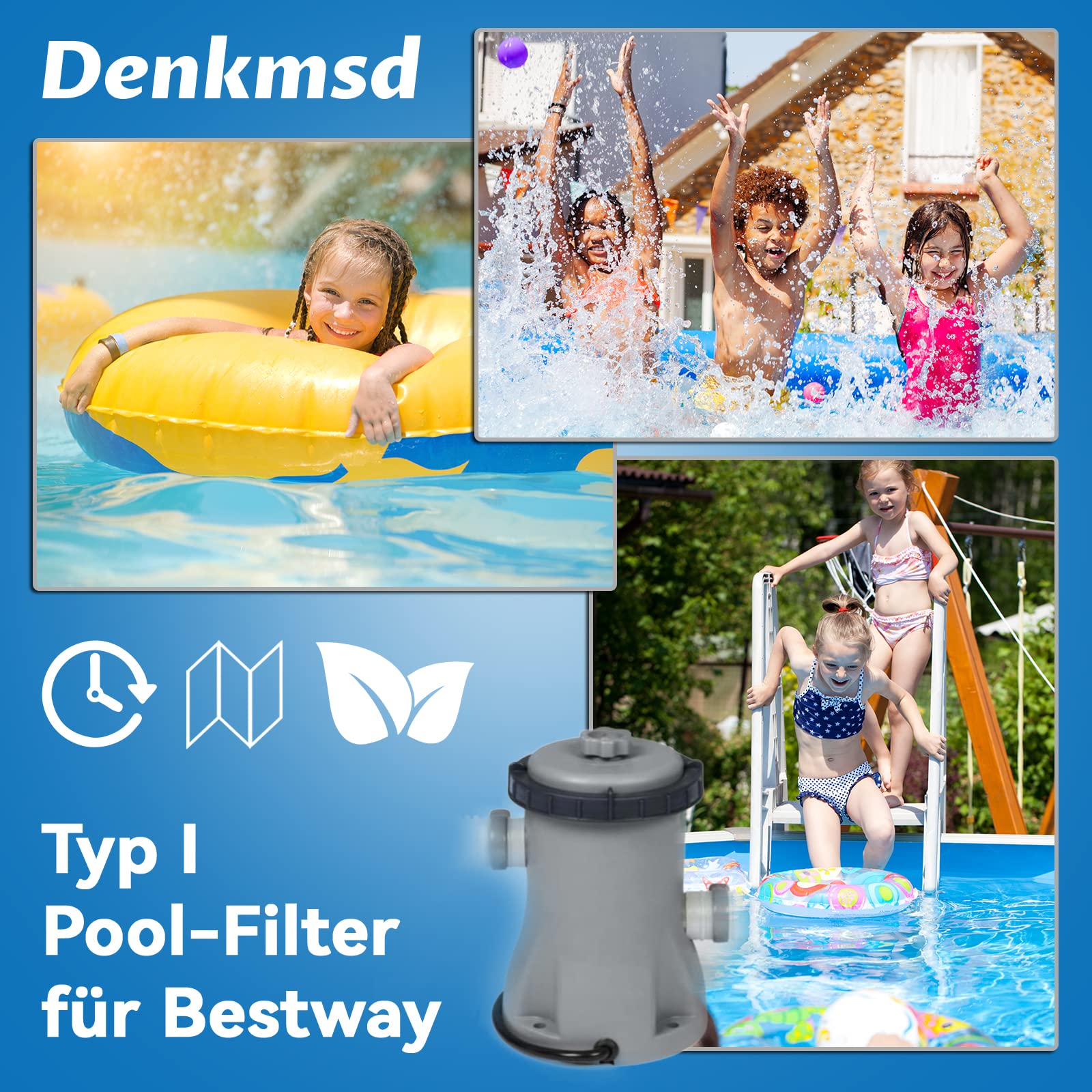 Cartucho de filtro tamaño I para Bestway 58093, cartuchos de filtro de repuesto tamaño I para Bestway, tipo I, filtro de piscina (8 unidades)