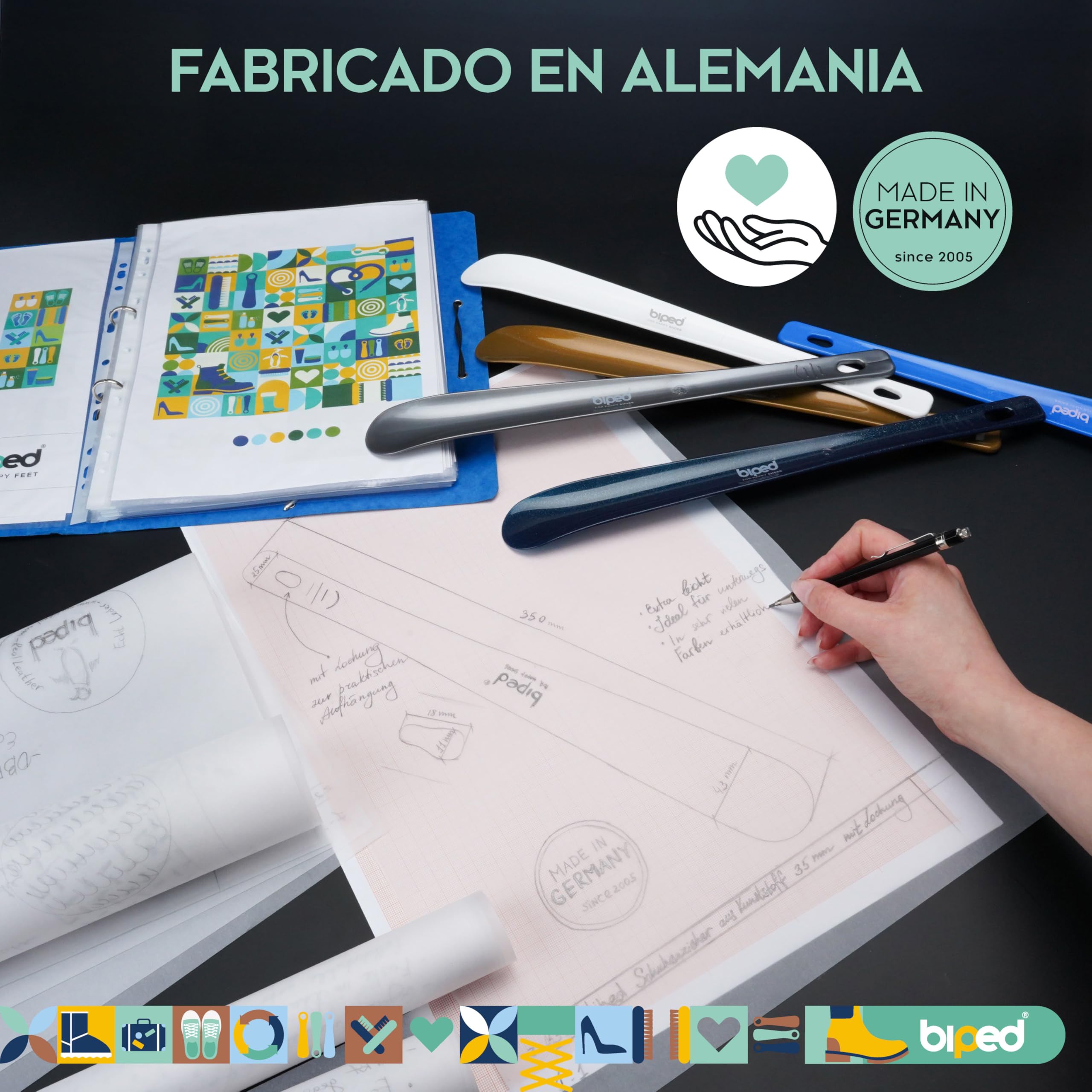 Calzador plastico 35 cm con agujero para colgar z1555(antracita metalizado)