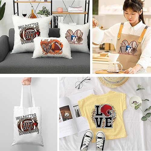 Miniatura 9 de Parches termoadhesivos de rugby para ropa, fútbol americano, transferencia térmica, casco de fútbol, amor, corazón, calcomanías para ropa,