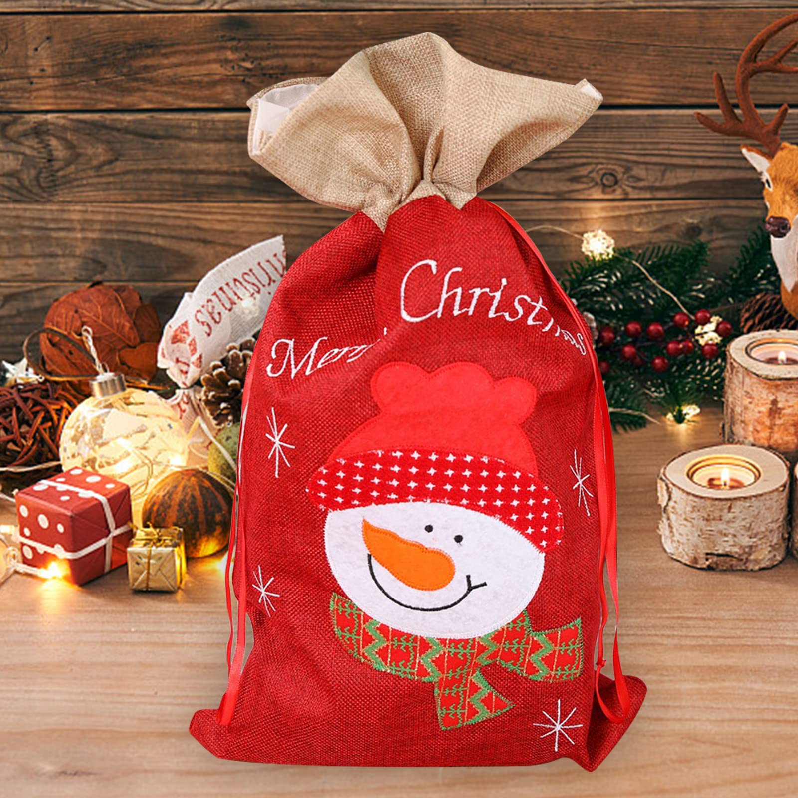 Sacchetto Per Bottiglia Di Vino Sacchetti Regalo Di Vino Di Iuta, 24 Pezzi Di Coperture Per Bottiglie Di Vino Con Coulisse In Iuta Con Corde E Tag (12 Pezzi Di Vino Rosso - Foto 2