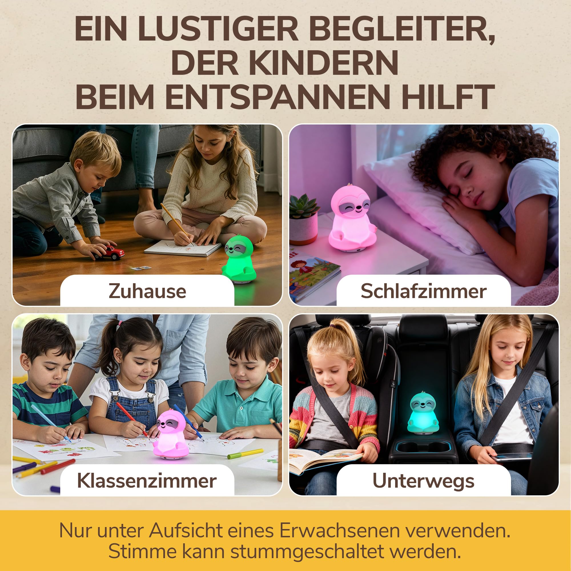 Atemtrainer mit Licht- & Sprachführung – Fördert Schlaf, Konzentration, Entspannung & Wohlbefinden – 4 Modi für Achtsamkeit – Audioanweisungen auf Deutsch – Wiederaufladbar