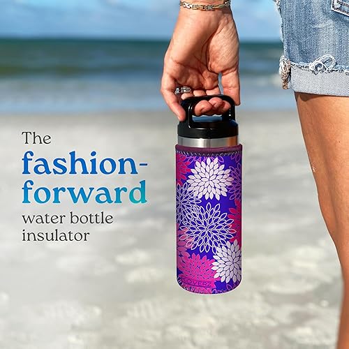 Miniatura 7 de Koverz Transportador de botellas de medio galón, 64 onzas, compatible con jarras de medio galón Yeti & RTIC, azul de pesca Realtree con naranja