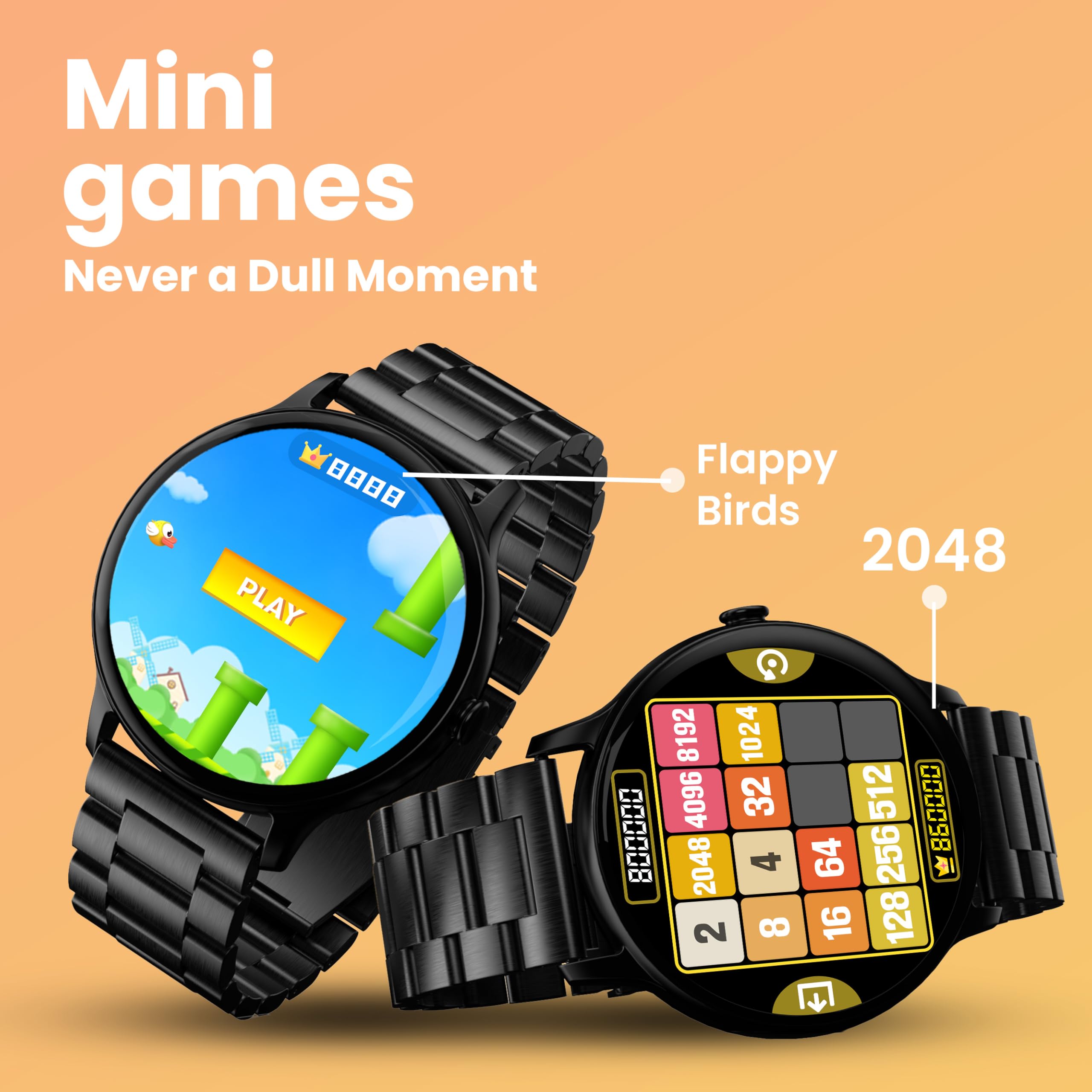 Boult Dire Smartwatch: zakrzywiony wyświetlacz HD 1,38 cala 2,5D, połączenia BT, jasność 500 nitów, IP67, ponad 250 tarcz zegarków, ponad 120 trybów sportowych, asystent głosowy AI, monitorowanie SpO2