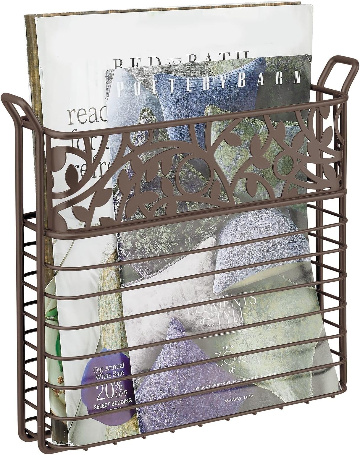 Amazon.com: MyGift Wall Mounted Industrial Magaizine Holder, Matte ...