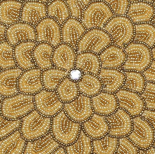 Miniatura 5 de Juego de 2 manteles individuales con cuentas para mesa de comedor, 13 pulgadas, manteles individuales redondos con cuentas para reuniones,