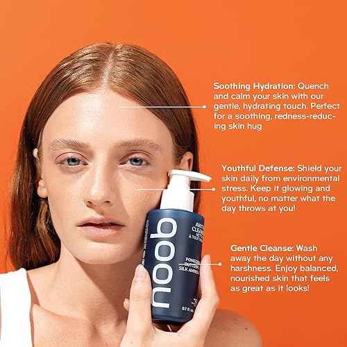 Miniatura 3 de NOOB Anytime Limpiador facial, limpiador facial orgánico purificador hidratante suave, refinador de poros, piel grasa y sensible, granada, guisante