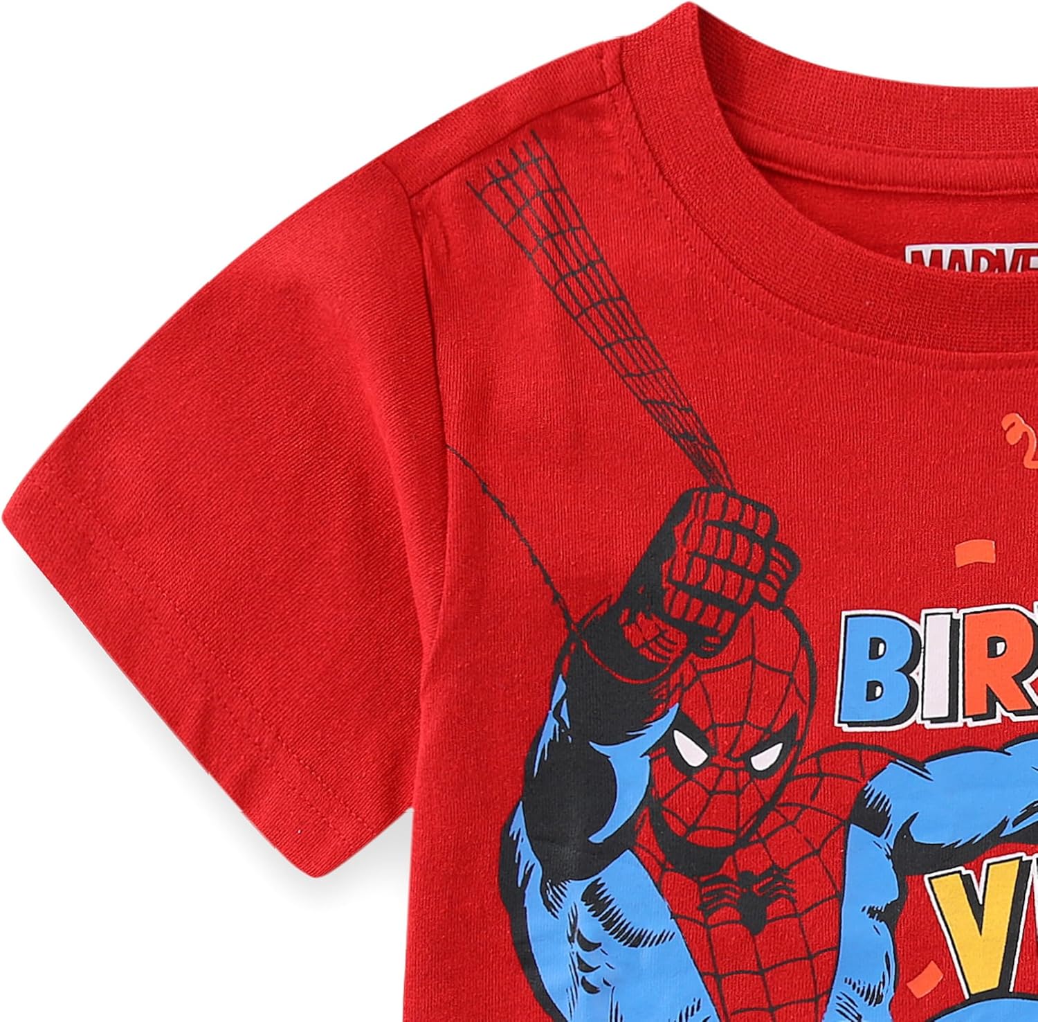 Marvel Spider-Man Birthday Boys Short Sleeve T-Shirt for Toddler and Big Kids - Image 2