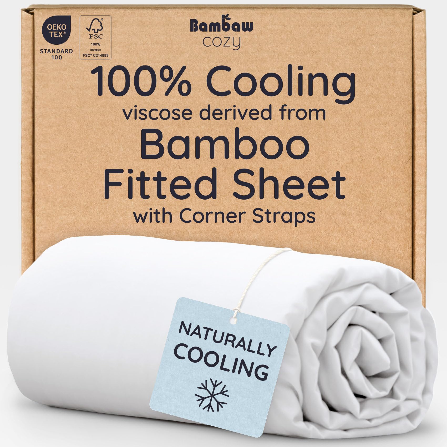 Photo 1 of Bambaw Bamboo Full Fitted Sheet - White