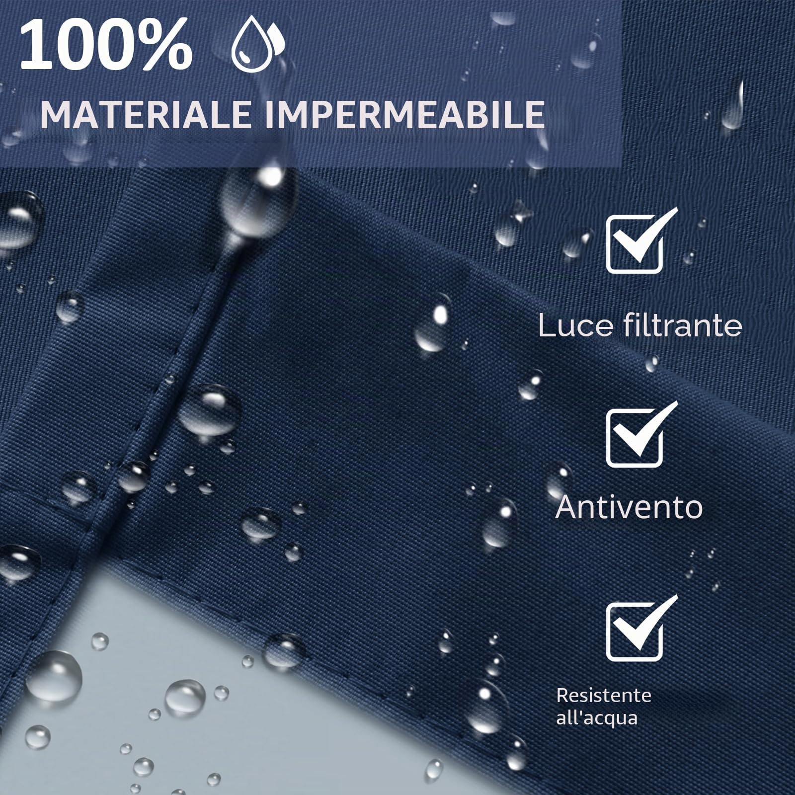 LiveGo Tenda da esterno per giardino, patio, gazebo, pergola, impermeabile, antivento, 2 pannelli, tende per esterni, pergola, gazebo, isolamento termico, protezione UV