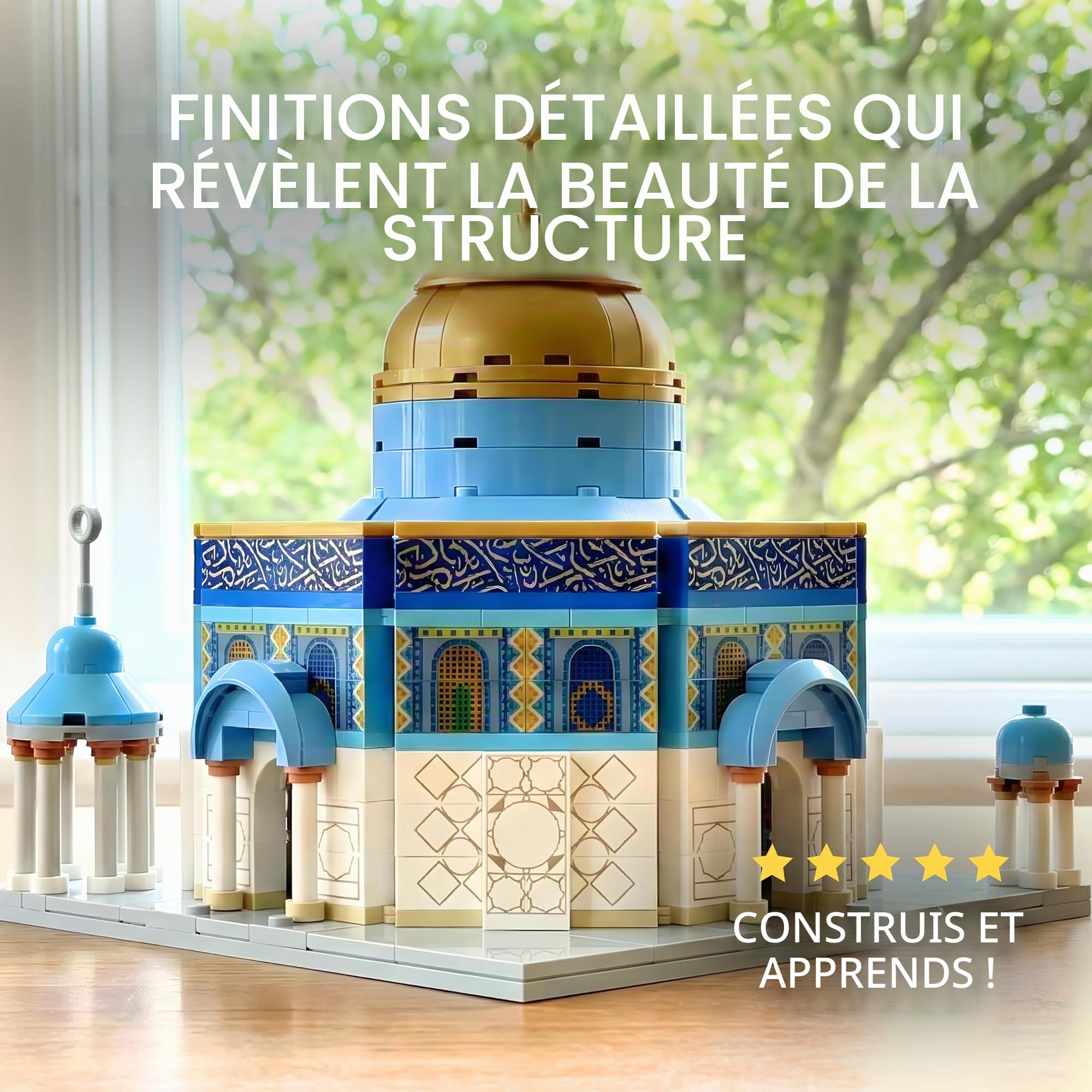DEENBLOCKS by TAKVA | Blocs musulmans en dôme du rocher, Al Aqsa, briques Kaaba, Masjid, cadeau du Ramadan, jouet, cadeau du Hajj, jeu éducatif islamique pour adultes/familles/enfants/enfants