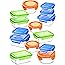 Snaplock Lid Tempered Glasslock Storage Containers 28pc set Combo with assorted color of lids - Microwave & Oven Safe Spill P