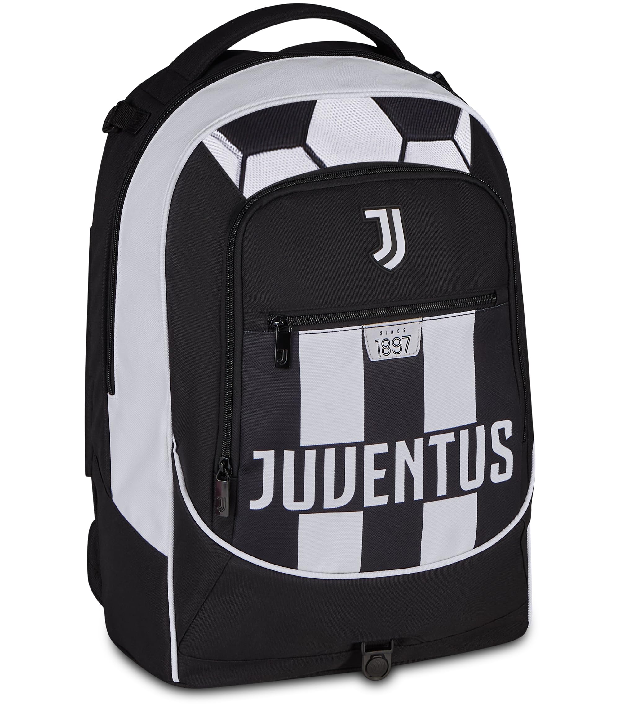 Seven Trolley Scuola Jack 3 Ruote Juventus, Nero, 33L, Scomponibile, Cross-over System, 3 in 1, Uso Zaino, Tasca frontale, Scuola elementare e media, Bambino, Ragazzo, Calcio, Prodotto ufficiale