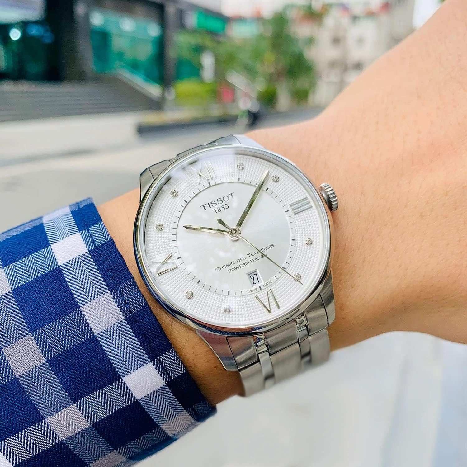 Miniatura 7 de Tissot Reloj de vestir de acero inoxidable Chemin Des Tourelles para hombre, color gris T0994071103300, Gris, Contemporáneo