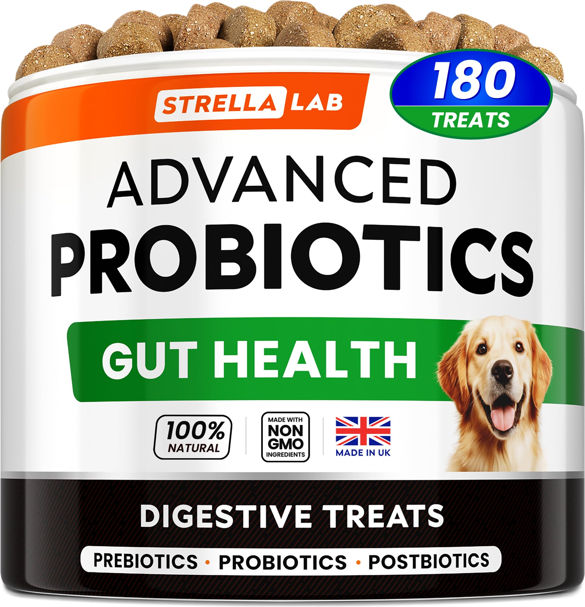 Advanced Probiotics for Dogs Gut Health with Fibre, Pre, Post & Probiotic Treats