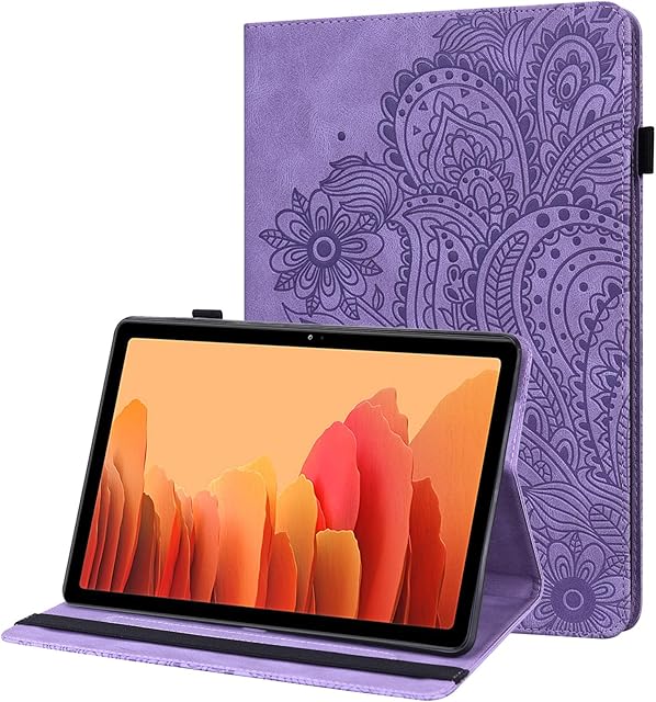GLANDOTU Tablet Case Lenovo Tab M10 HD 2ND Gen 10.1 inch (TB-X306X/X306F)-lightweight Embossed Flip PU Leather Cover Case with fold Stand Protection- Purple