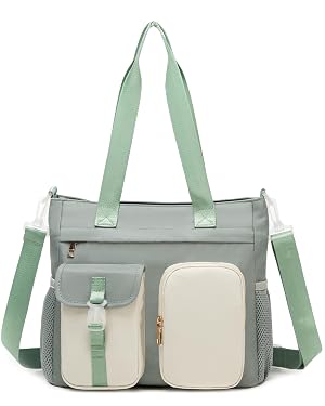 Cute Messenger Bag for Teens Kawaii Messenger Purse Shoulder Bag for School Nylon Crossbody Tote Bags with Laptop