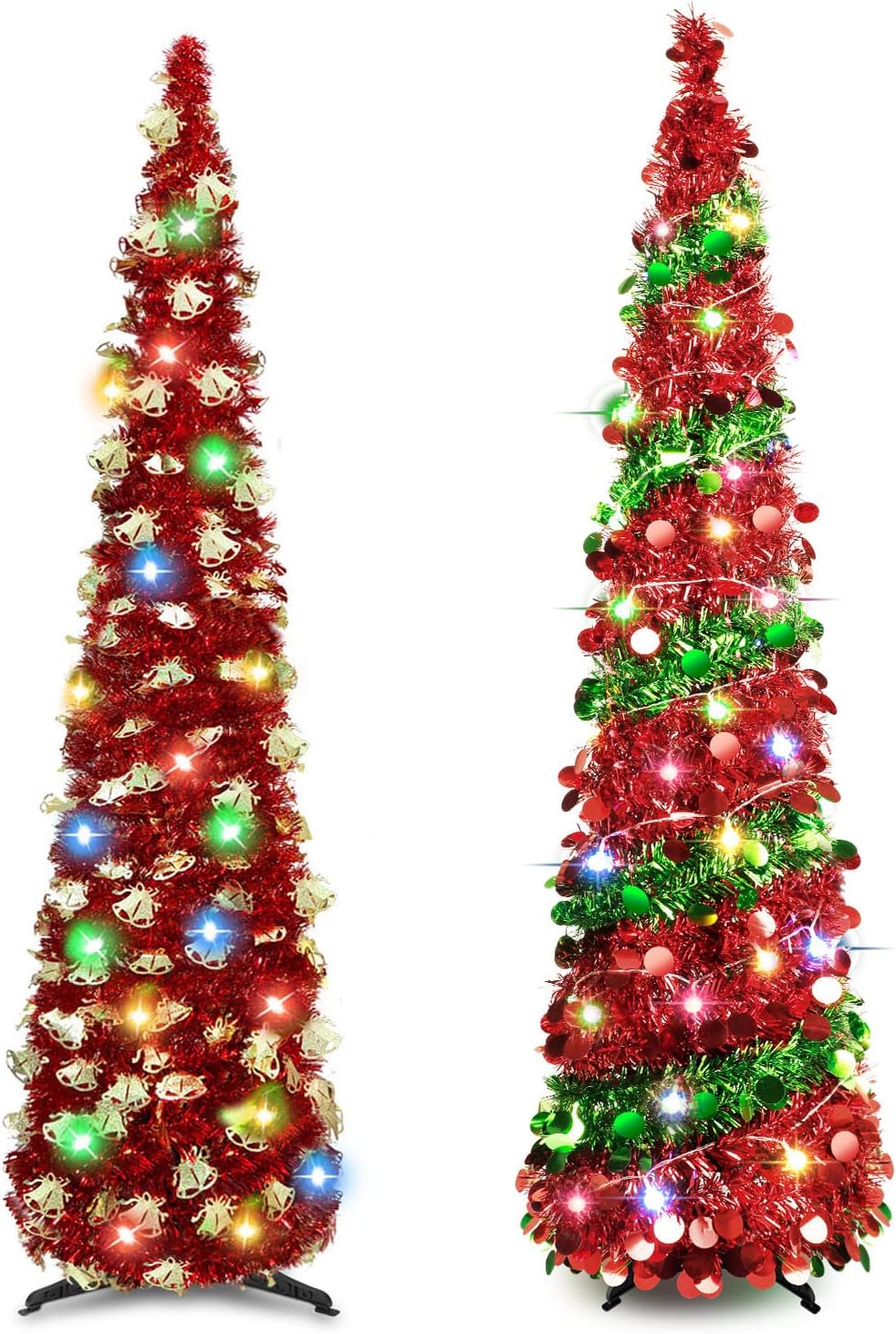Kungfuking 2 PCS 5 FT Christmas Trees with Lights