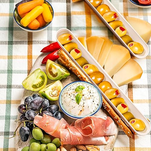 Miniatura 2 de Kevenal Bandeja de bote de olivos, plato largo y estrecho de oliva de 13 pulgadas, canoa estrecha para tabla de charcutería, quesos y aperitivos