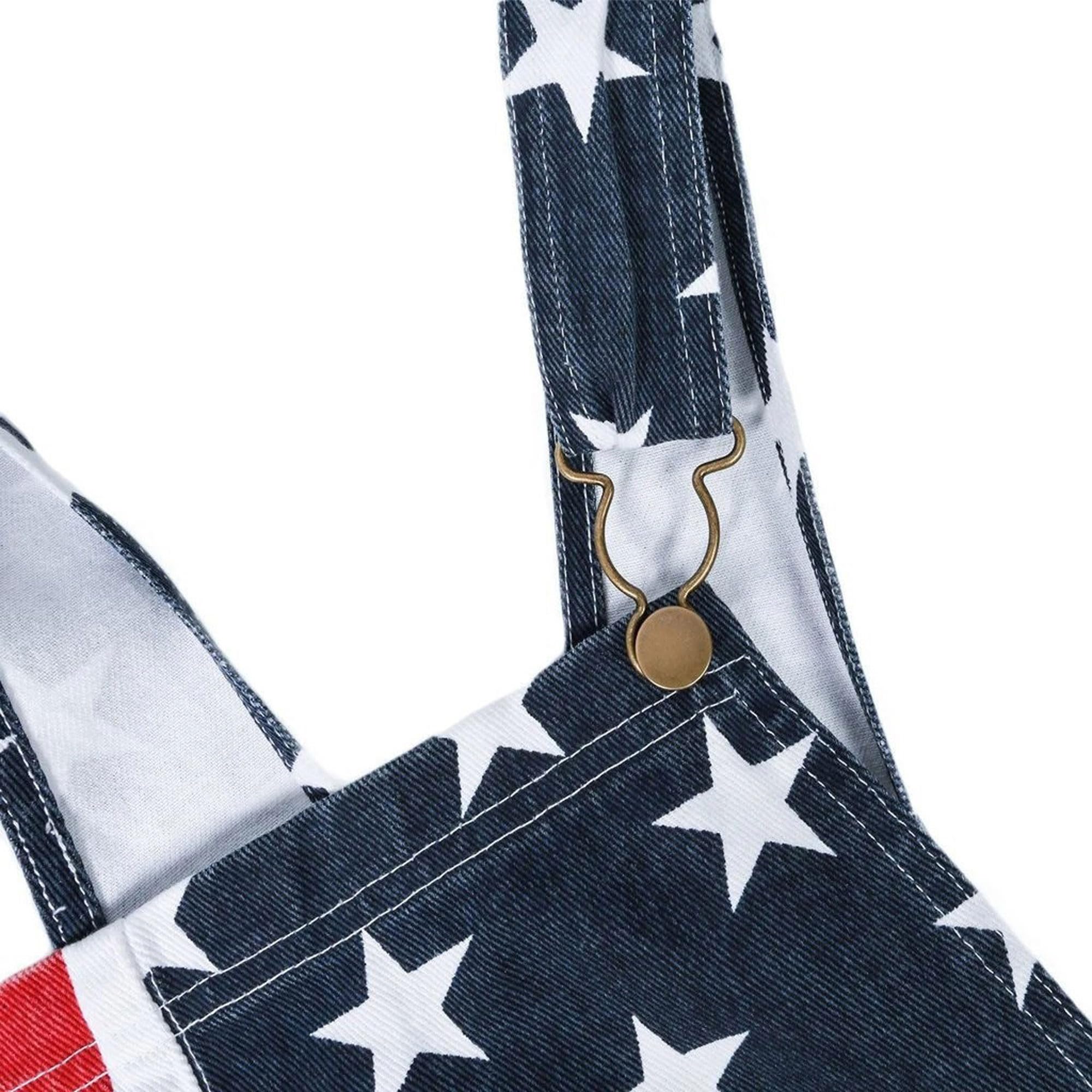 Jueshanzj Herren Sommer American Flag Latzhose Strampler Shorts Strampler Verstellbare Träger Jumpsuits