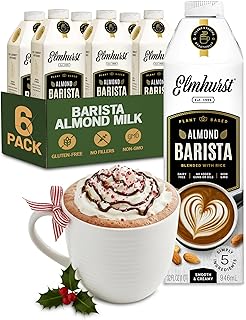 Elmhurst 1925 Almond Milk Barista Edition – 32oz (6-Pack) Plant-Based, V...