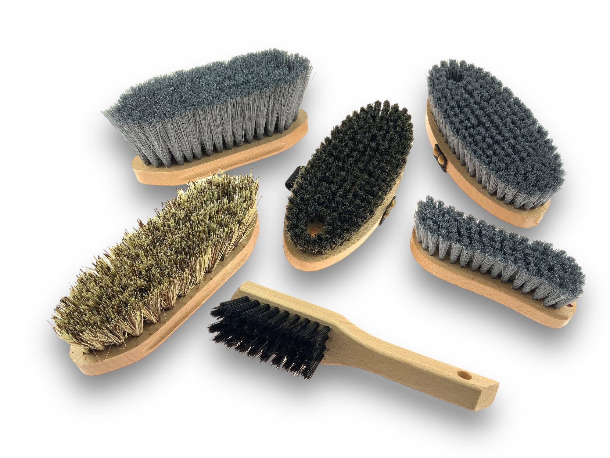 KIBROS LOTEQUIT6 Kit completo per la cura del cavallo | Set di 6 spazzole da equitazione premium per cavalli e pony | Pulizia del corpo, della testa e degli zoccoli | Prodotto in Francia | KIBROS