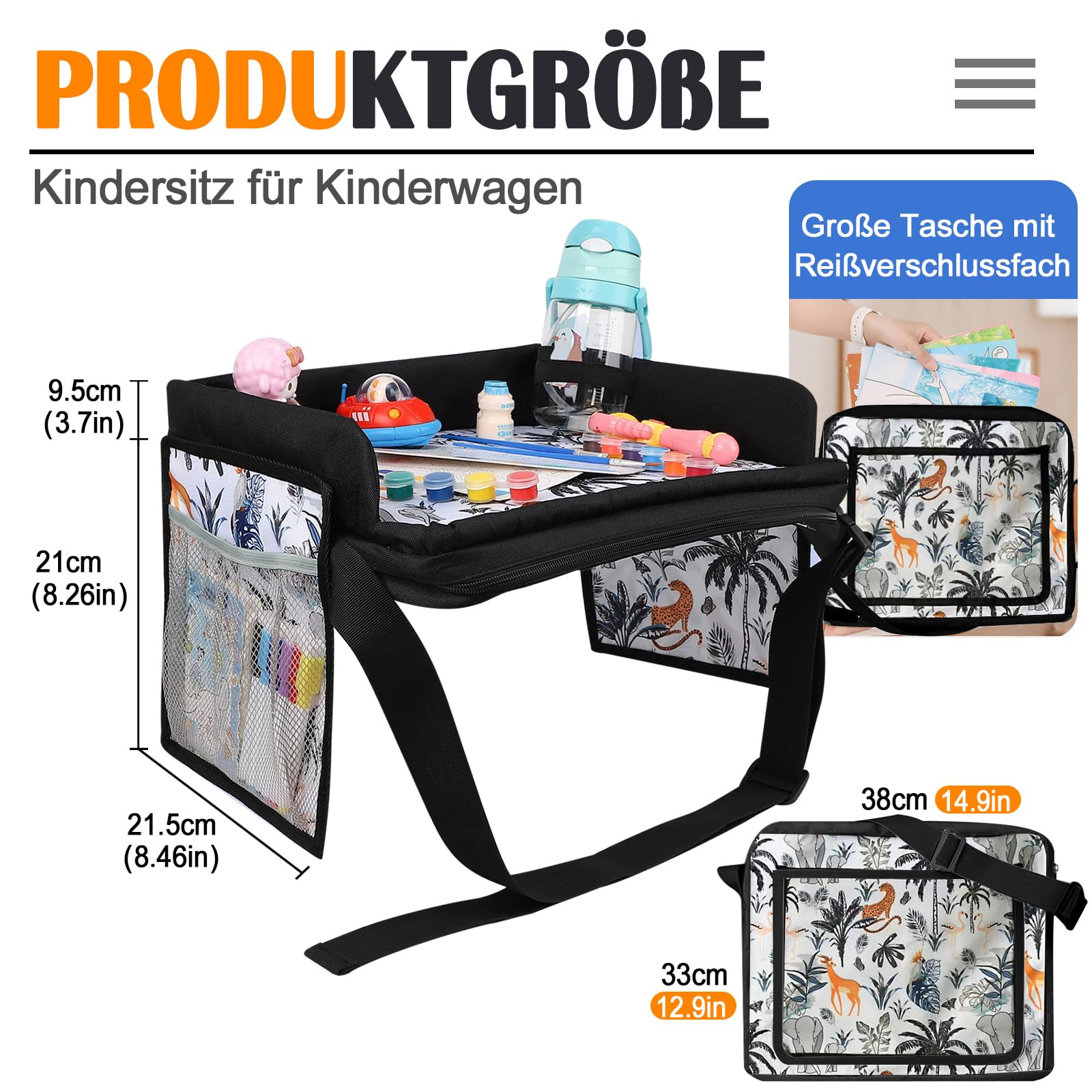 Kinder Knietablett Reisetisch,Kinder Reisetisch mit Zeichenbrett, Reisetablett Kindersitzfür Wasserdichtes Kindertisch,Autotisch für kind rücksitz