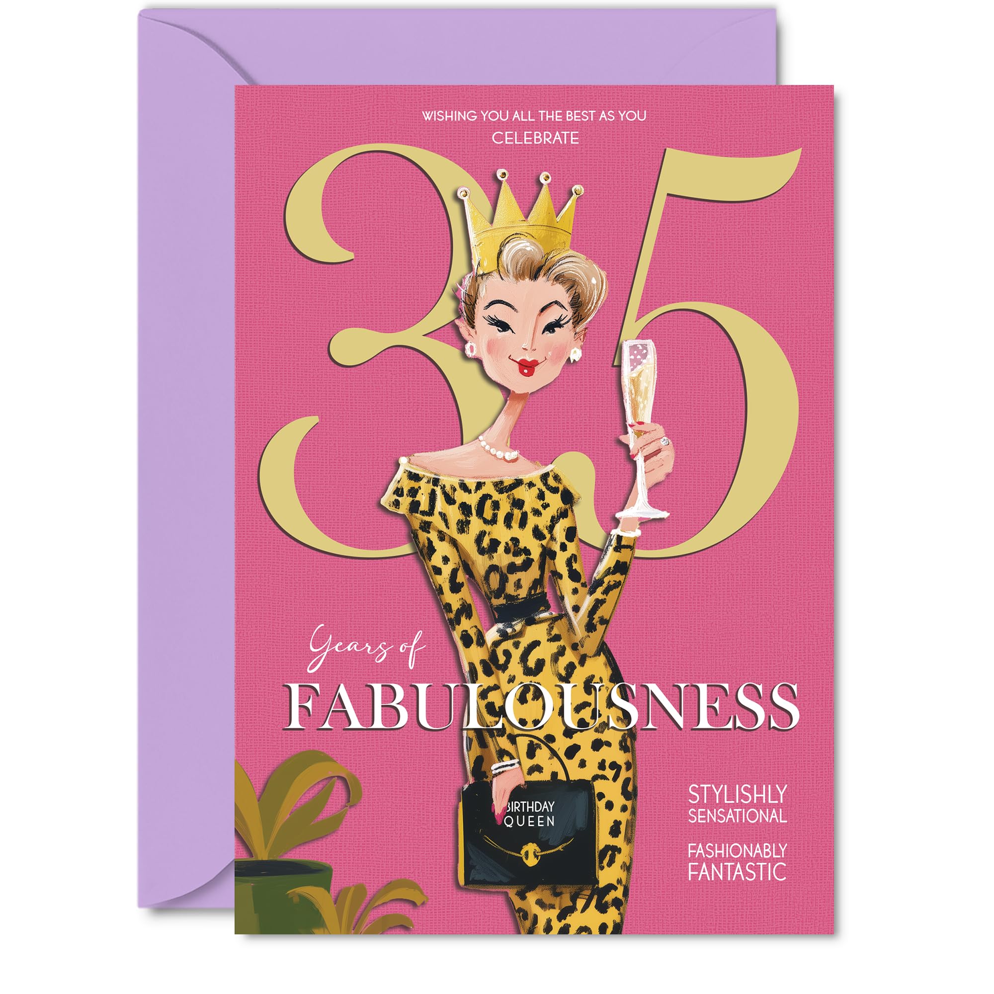 35th Birthday Cards for Women - Years Of Fabulousness - Happy Birthday Card for 35 Year Old Woman Niece Daughter Cousin Friend, 5x7 Inch Bday Greeting Cards