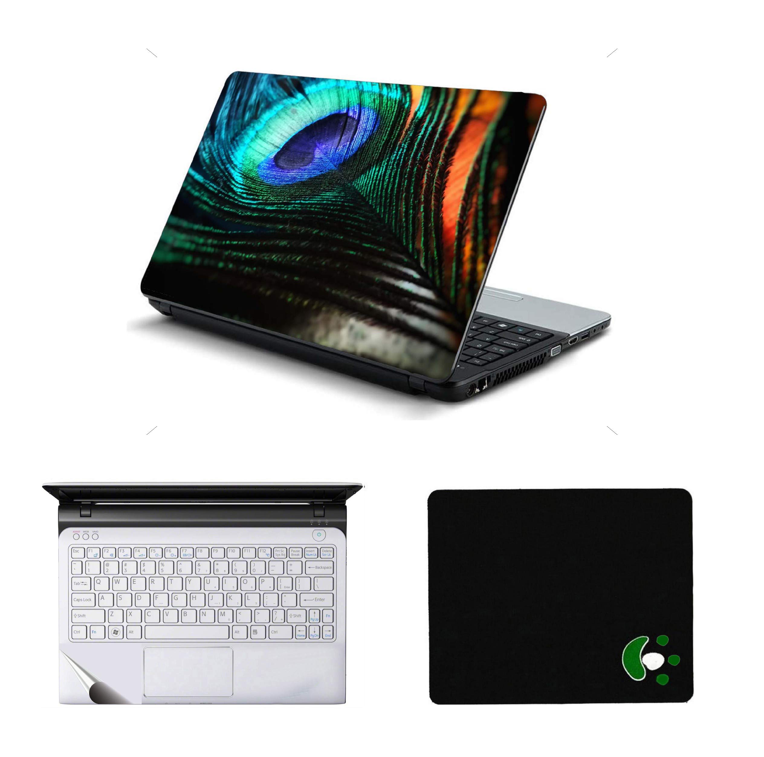 StickerKing 3in1 Laptop Accessories Combo 15.6 Inch Peacock Feather Laptop Skins Stickers, Mouse Pad and Palmrest Skin for HP-DELL-Lenovo-Asus-Acer Laptops || Notebooks (B08NPFDHR1) Amazon Price History, Amazon Price Tracker