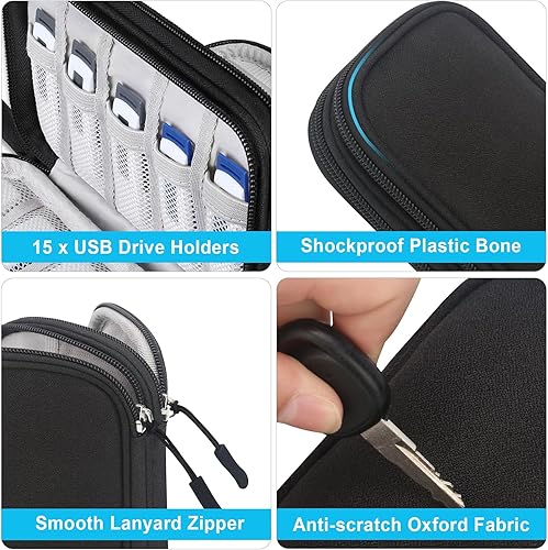 Miniatura 4 de Lacdo Estuche para unidad flash USB, organizador portátil de accesorios electrónicos para SanDiskSamDataSamsung, memoria, USB, USB, USB, USB, USB,