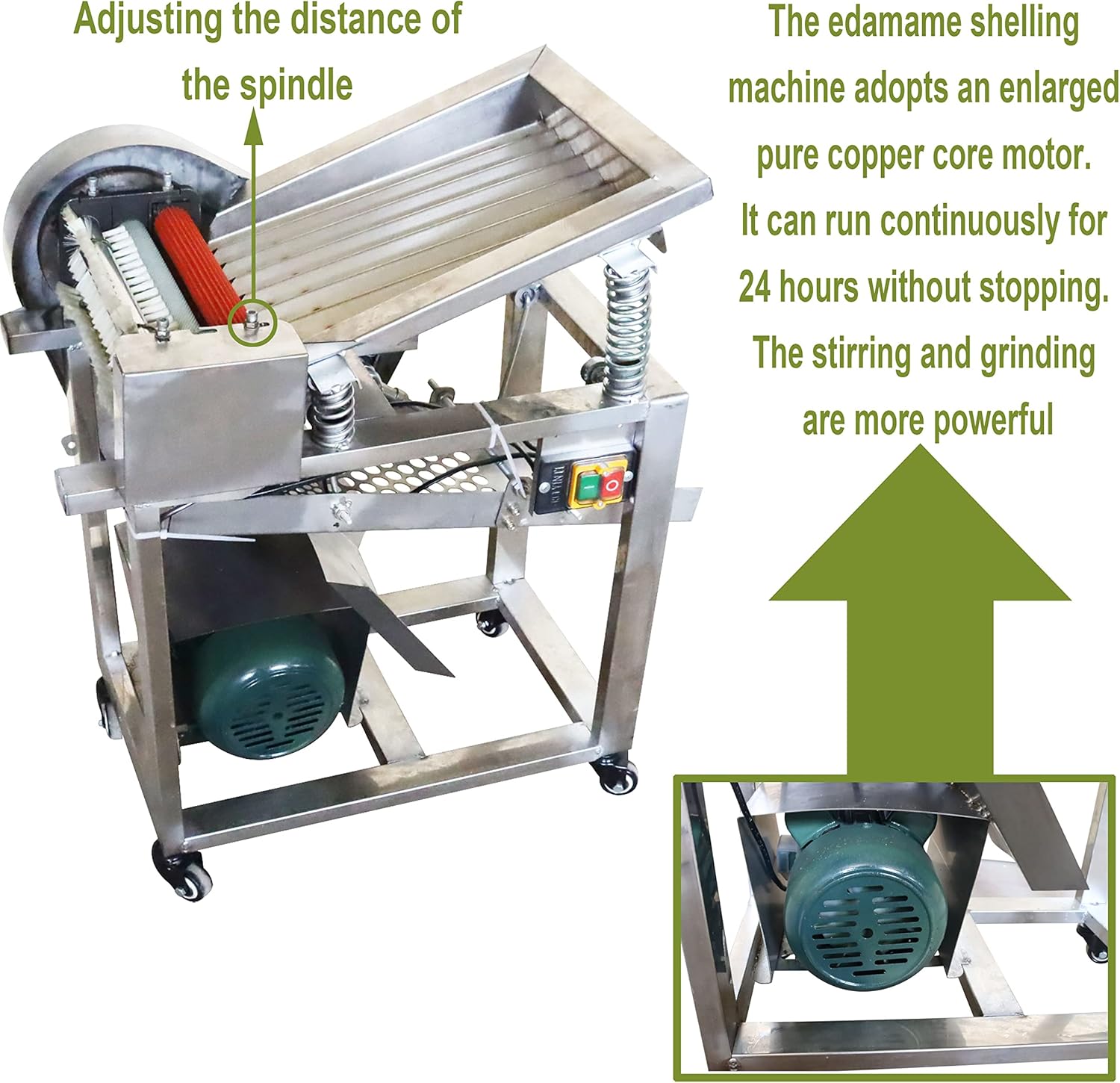 TECHTONGDA Electric Pea Bean Sheller Commercial Pea Peeler Stainless Steel Home Peeling Machine Full-automatic 250kg/h 220V