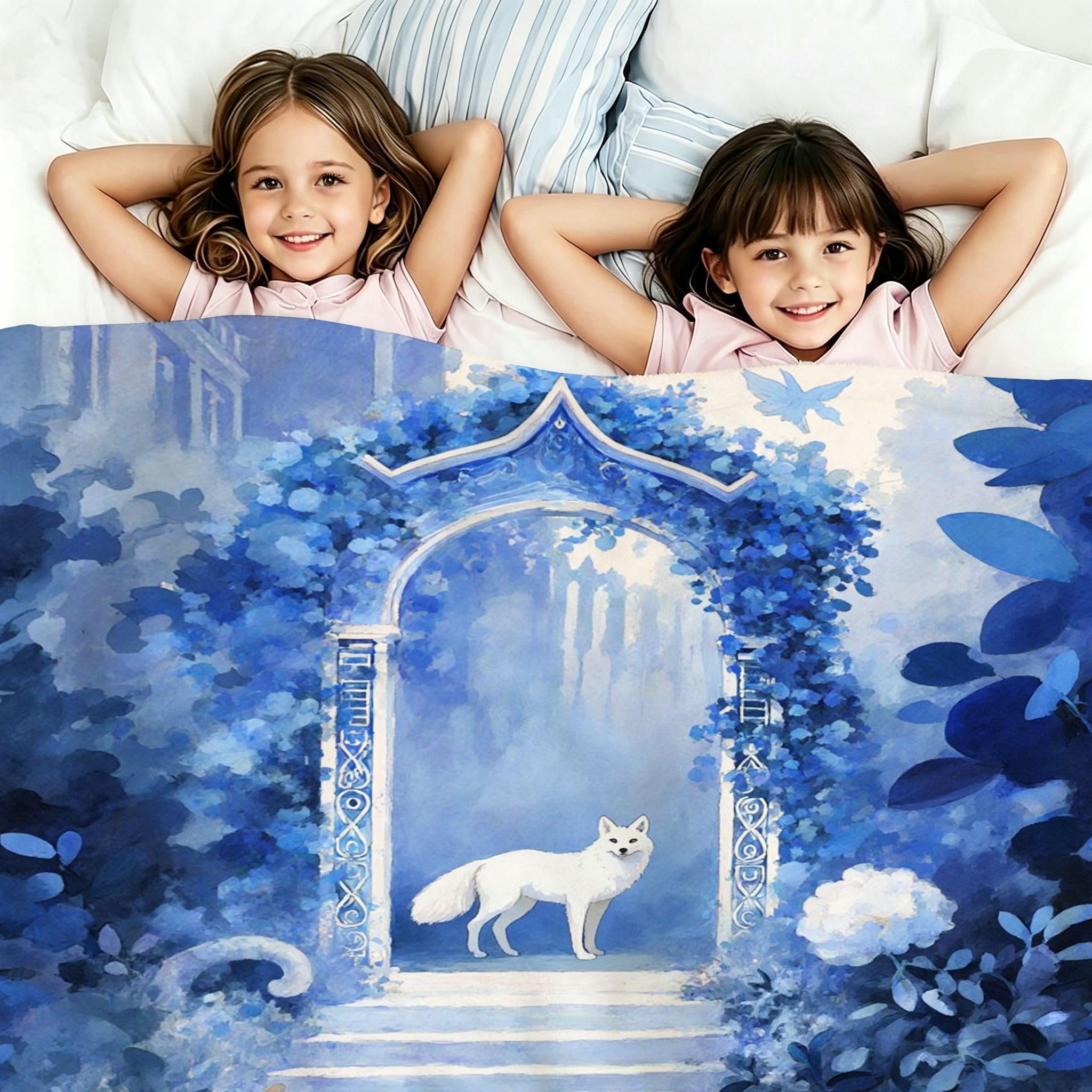 Manta Grande 180x220 cm Zorro Azul Polar Franela Térmica-A111