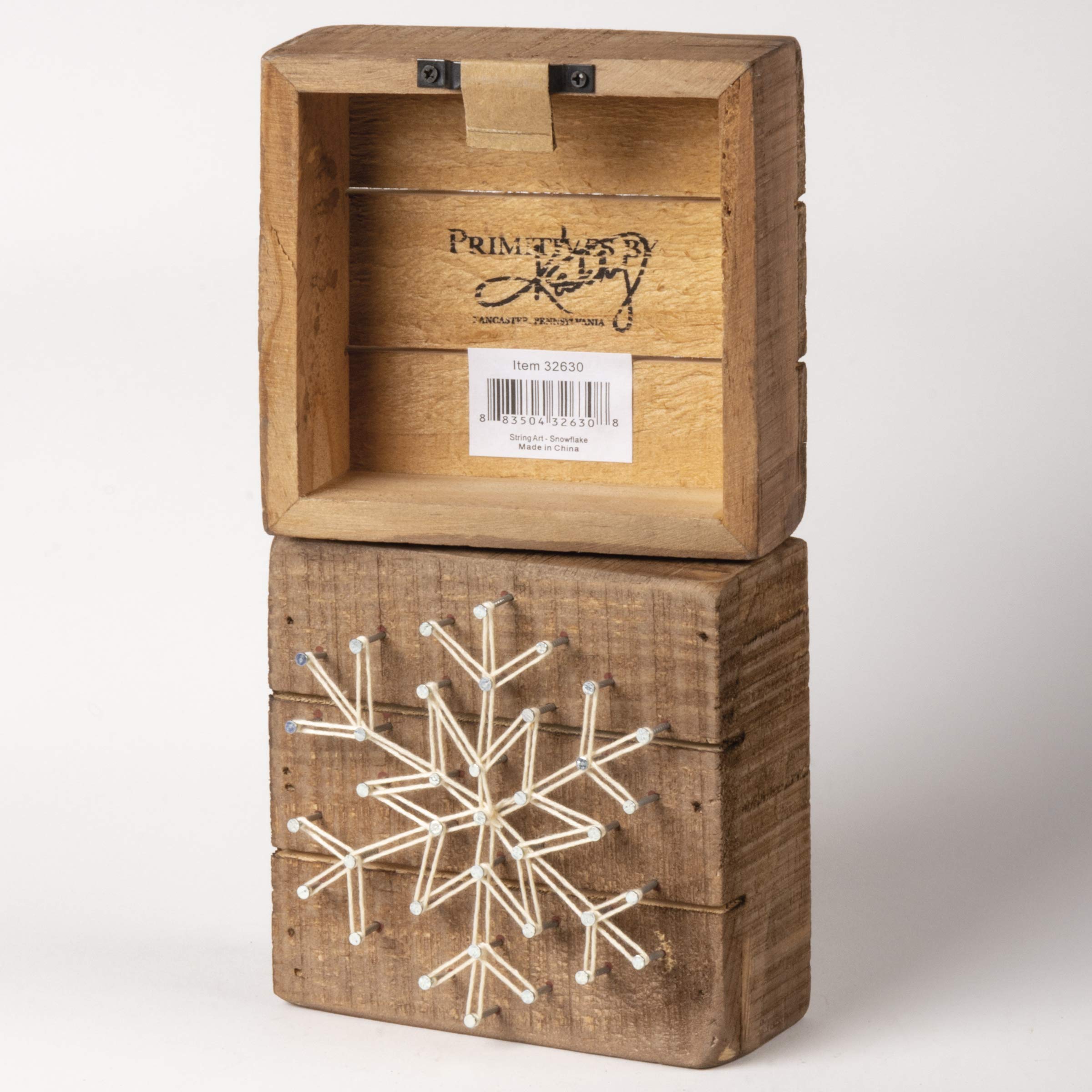 Primitives By Kathy - Pupazzo Di Neve In Piedi Con Fiocco Di Neve, Ornamento Decorativo In Setole E Legno, 33 Cm - 5