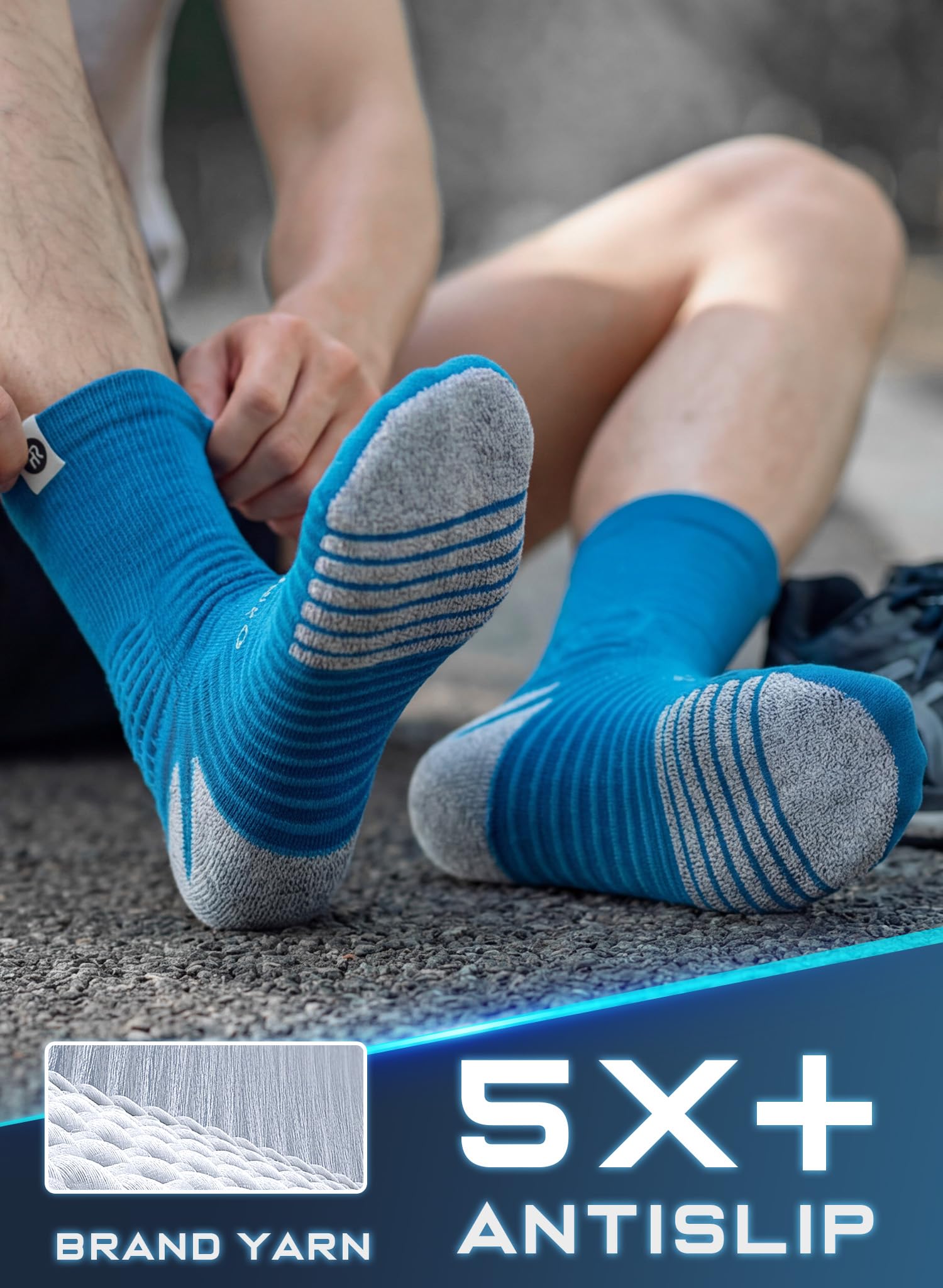 Rahhint Coolmax - Calcetines de compresión antiampollas de secado rápido para correr, con cojín antideslizante, 3 pares para maratón, senderismo