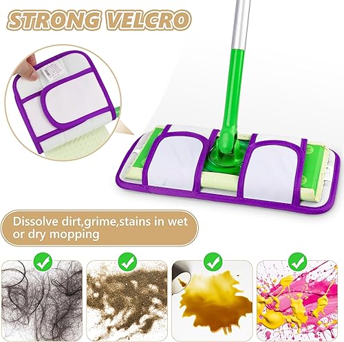 Miniatura 3 de Almohadillas reutilizables para trapeador compatibles con trapeadores Swiffer almohadillas húmedas de microfibra Papclean rellenan paños de barrido
