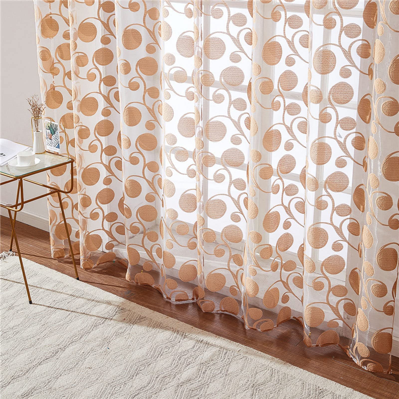 DWCN Tende Finestre Tende in Voile con Occhielli Tenda Trasparente con Fermatende per Camera da Letto 2 Pezzi, 132x160 CM, Grigio Scuro