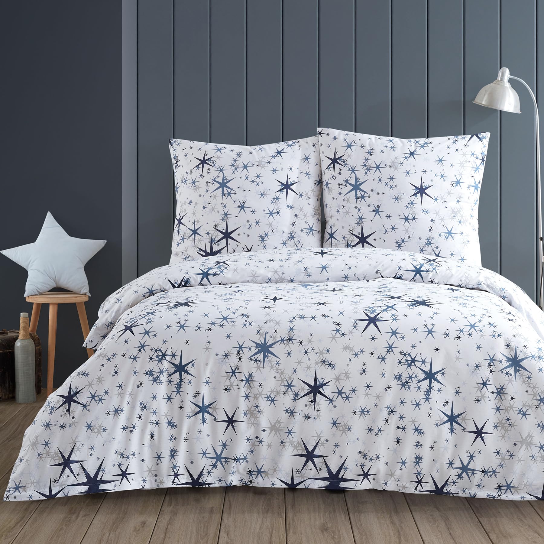 Buymax Bettwäsche 135x200 cm – Bettwäsche Set 2-teilig 135 x 200 cm, Renforcé 100% Baumwolle, Bettbezug mit 1 Kissenbezug 80x80 cm, Oeko-TEX, Reißverschluss, weich und atmungsaktiv