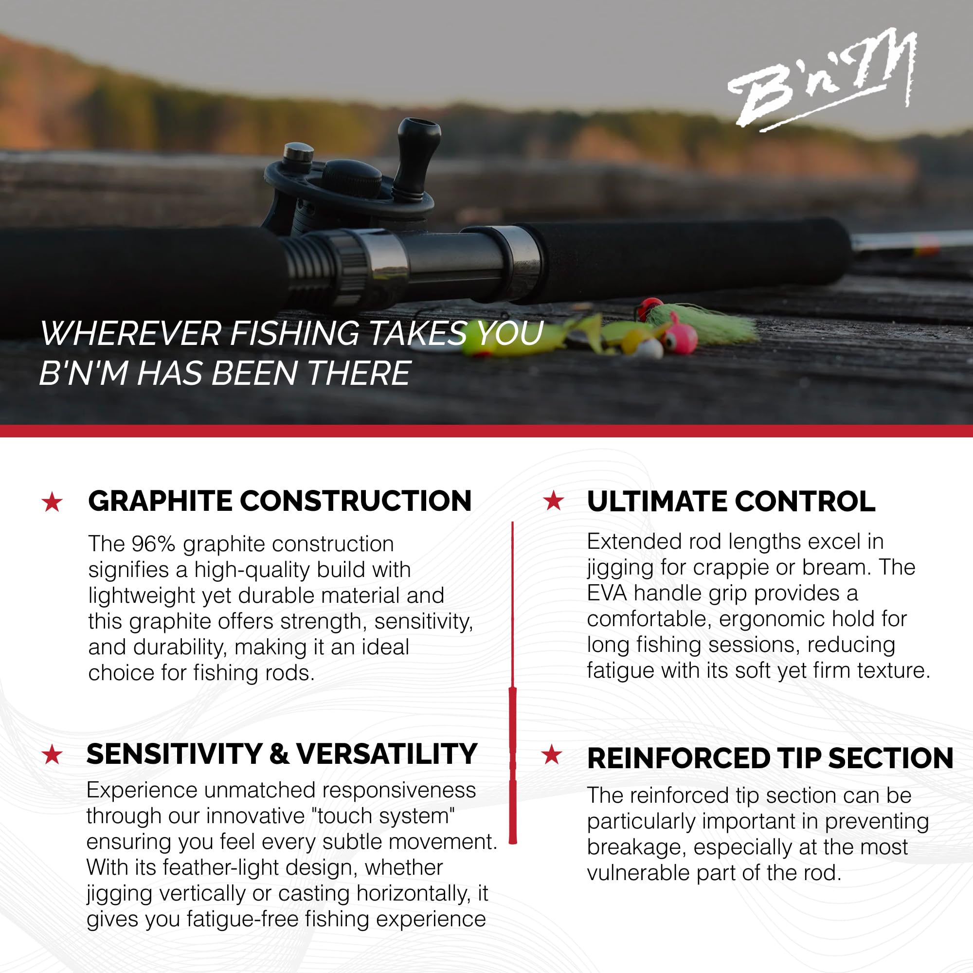Buck's Best Ultra Lite Jig Pole 11ft/2pc : Spinning Fishing Rods : Sports & Outdoors