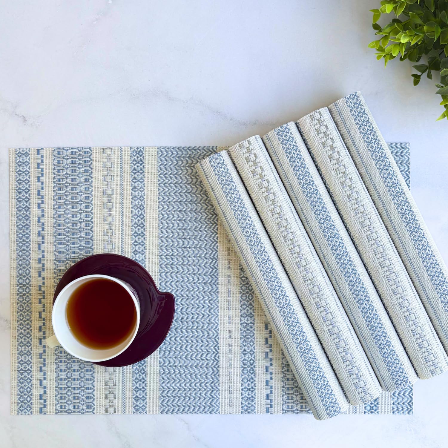 Livmodern Dining Table Mats - Midnight Bloom Set -16
