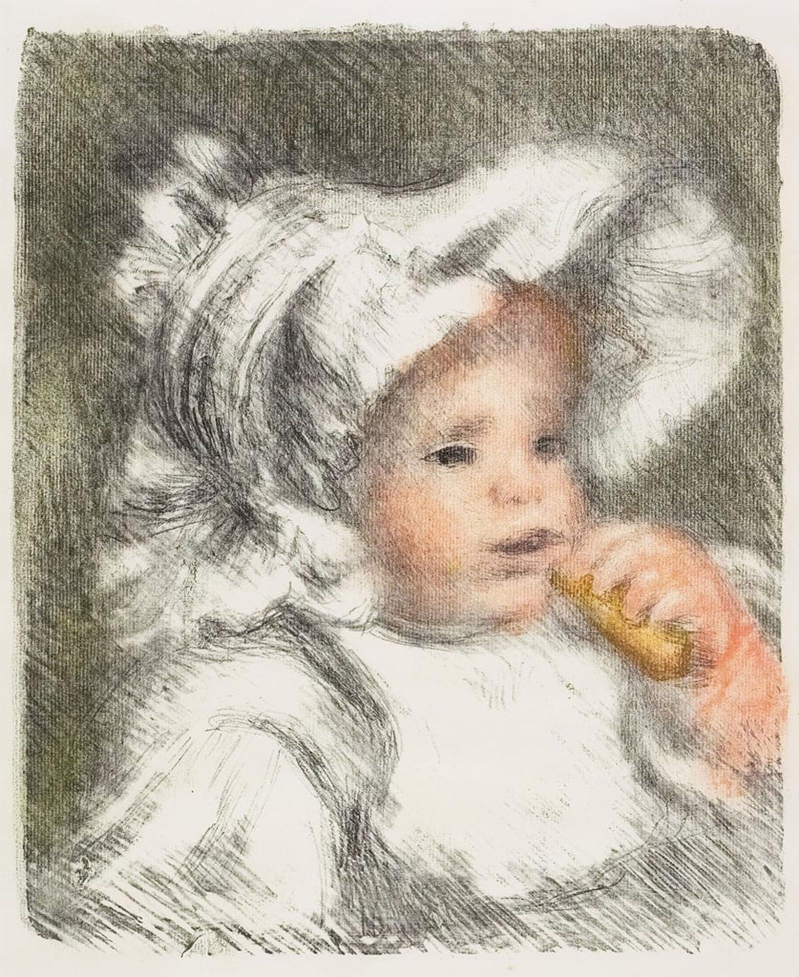 SERENDIPITP Aesthetic Poster Photo Wall Print Retro Picture Child with a Biscuit by Pierre Auguste Renoir Modern Wall Artwork for Home Decor 60x90cm